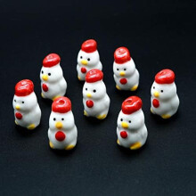 Pukido chicken porcelain beads 11x20mm 10pcs