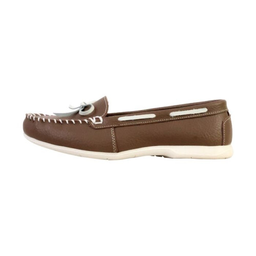 Mocassin - SUPER MODE - LBS - Cuir - Enfiler/Lacets - Kaki