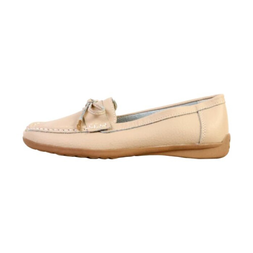 Mocassin - SUPER MODE - LBS - Cuir - Beige (Nude) - Talon plat