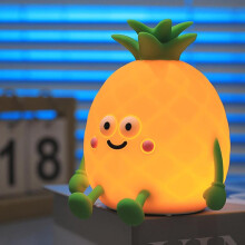 LED-nachtlampje in de vorm van een ananas voor kinderen, 7 kleuren, dimbaar, aanraakgevoelig, timer voor de babykamer