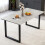 AINPECCA 4 Dining Chairs PU Grey and Table Set Kitchen 2