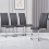 AINPECCA 4 Dining Chairs PU Grey and Table Set Kitchen 3