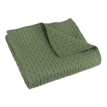 Jeté matelassé vert forêt Levtex Cross Stitch 50x60 pouces