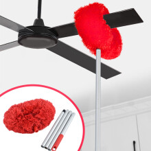 Plumeau en microfibre pour ventilateur de plafond avec manche extensible de 140 cm