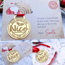 Carte de Noël avec insigne d'honneur du Père Noël pour enfants
