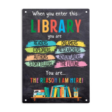 Plaque métallique de la bibliothèque ERMUHEY, 30 x 20 cm