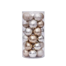 Boules de Noël transparentes dorées 6 cm, lot de 30