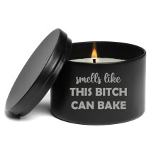Bougie parfumée à la vanille avec couvercle, 227 g (8 oz), noire