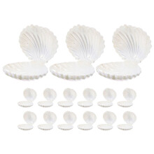 Coffret cadeau blanc en PP en forme de coquillage – 15 pièces