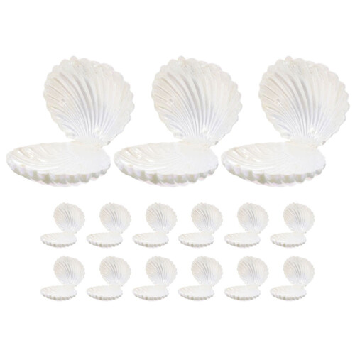 Coffret cadeau blanc en PP en forme de coquillage – 15 pièces