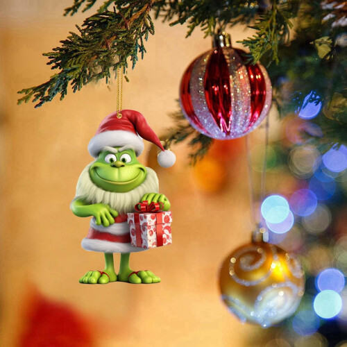 Décoration de sapin Grinch multicolore en acrylique (1 pièce)