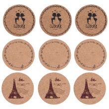 Lot de 12 sous-verres ronds en liège pour boissons