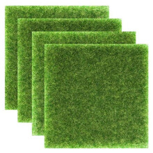 4 db műfüves szőnyeg 15x15 cm zöld műanyag gyep