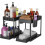 Under Sink Organizer with Hooks 2-Tier Sliding Drawer Black 1