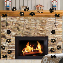 Guirlande lumineuse de feuilles d'érable 3m 20 LED noire
