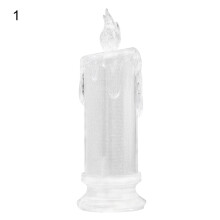 Bougies LED sans flamme en forme de bougie, en plastique, lot de 6