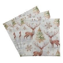Serviettes en papier imprimées Noël (paquet de 20)
