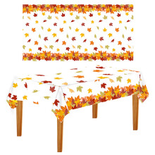 Tischdecke mit Ahornblattmotiv für Thanksgiving, PEVA, 137 x 274 cm