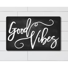 Plaque murale en métal « Good Vibes » 20 x 30 cm