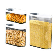 Juego de 3 recipientes herméticos para almacenar alimentos, color verde y blanco.