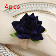 Ronds de serviette en forme de rose – Serviettes à fleurs artificielles