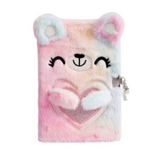 Diario de peluche con candado para niñas, 160 páginas.
