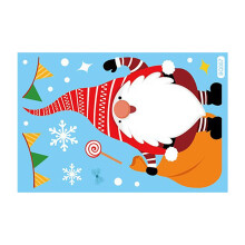 Autocollant de fenêtre de Noël Père Noël et Rudolph