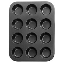 Nepriľnavá forma na muffiny s 12 priehlbinami, ťažká oceľ
