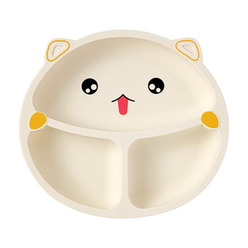 Baby Suction Cup Bowl with Compartments - Silicone, White