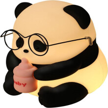 Nachtlicht für Kinder, niedliche Panda-Brille, LED-Nachtlicht aus Silikon, sanftes Ambiente, Babyzimmer, Augenschutz