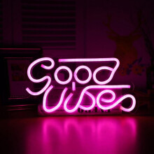 Neon Good Vibes, zasilany przez USB, z możliwością ściemniania, dekoracja ścienna