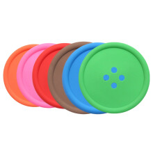 6-Pack Silicone Round Button Coasters