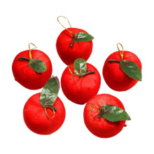 Harliver mini red Christmas tree baubles 6 pcs 1.9 inch