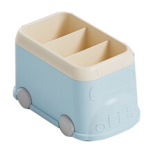 Lucky Pen Holder for Kids - 3-Compartment Blue Pencil