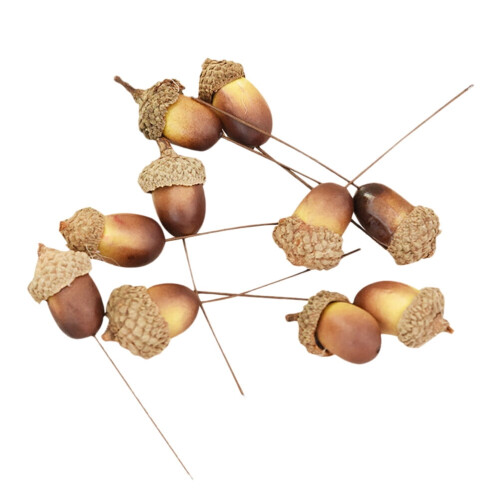 Artificial Acorns Decorative Set 10 pcs