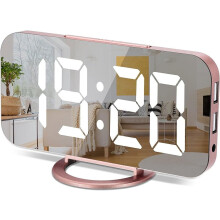 Digital Alarm Clock with 6" LED Display Gold