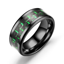 Women's Titanium Steel Ring with Carbon Fiber Inlay