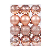 Staron rose gold Christmas ornaments 60mm 24 pcs