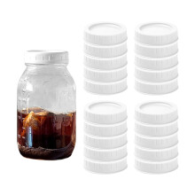 Food-Grade Plastic Jar Lids 70mm Regular Mouth 20pcs