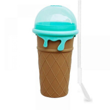 Smoothiebeker 500 ml, voedselveilig siliconen, voor het maken van zelfgemaakte slushdranken, invriezen voor ijsdesserts.