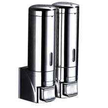 Dispensador de jabón doble de acero inoxidable para montaje en pared, 300 ml, para cocina y baño.