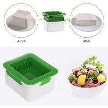 Prasa do tofu – 16,6 x 14,6 x 9,3 cm, tworzywo sztuczne PP bez BPA, kolor zielony, usuwa wodę z bloku tofu