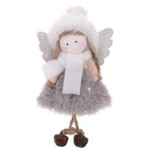 Grey Plush Angel Doll Ornament for Christmas Tree
