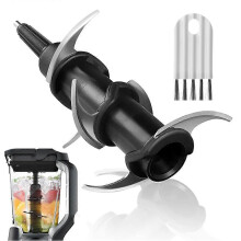 Blender Blade Replacement compatible with Ninja 72OZ Pitcher 1100W 1200W 1500W BL610 BL660 NJ600C 6 Blade Stainless Steel with Gap Brush