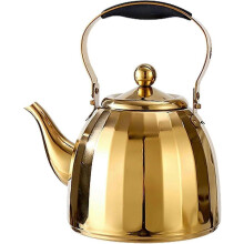 Hervidor de té de acero inoxidable 304 color dorado con infusor extraíble, compatible con cocinas de inducción