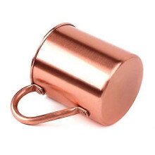 Moscow Mule Copper Mug 415ml Solid Copper Handcrafted No Nickel Tin Steel for Chilled Cocktails, Bar, Kitchen and Party Use