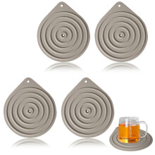 Microwave Plate Warmer Set of 4, NonSlip Food Grade Silicone Heat Resistant Mats, Fast Heating Dishwasher Safe for Home Office Gatherings