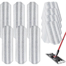 Set van 10 vervangende dweilpads, compatibel met de O Cedar H2prO en Vileda H2prO vlakdweilsystemen, 15,94 x 4,33 inch, microvezel, grijs.