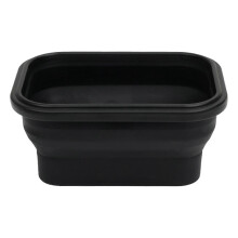 Comedero plegable para perros de viaje con almacenamiento integrado, termocaucho resistente para comida y agua