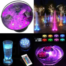 Submersible LED Lights IP68 Waterproof 16 RGB Colour Changing with 2 Remote Controls for Aquariums Vases Parties Halloween Christmas